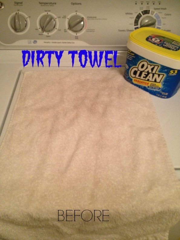 Removing Stains from White Towels with OxiClean Mom Fabulous