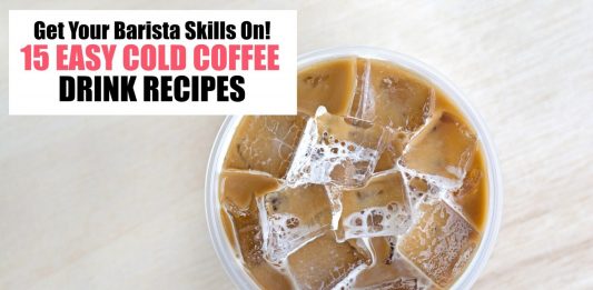 Do you love those pricey cold coffee drinks in the summer? Do your kids? Yep, mine too. They're actually quite easy to make yourself at home! These 15 cold coffee drink recipes will show you how to get your barista skills on in your own kitchen (and save a buck or two!)