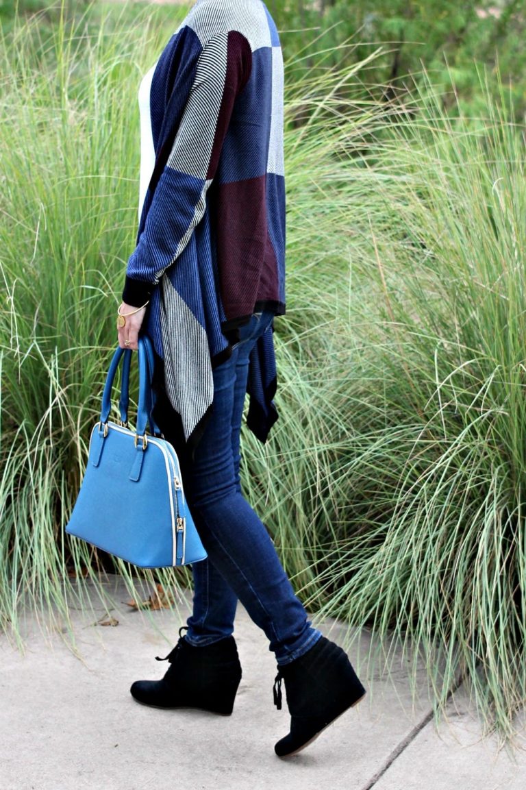 Dress Up A Casual Fall Outfit with the Colorblock Open Cardigan