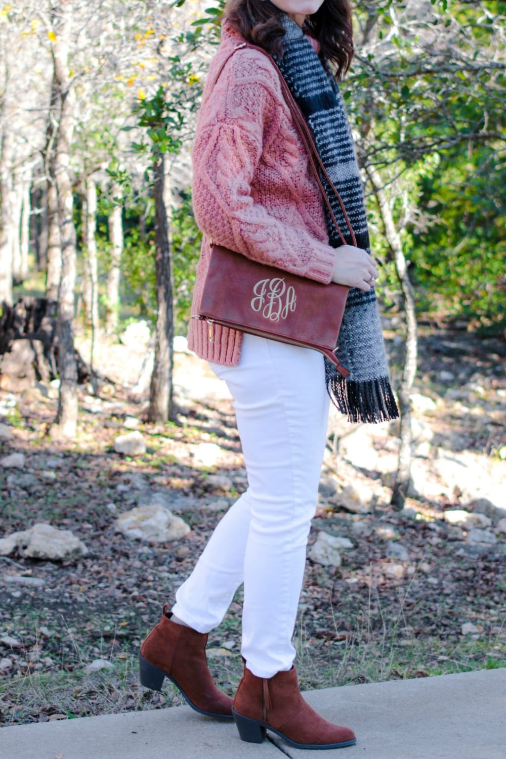 white jeans outfit for winter