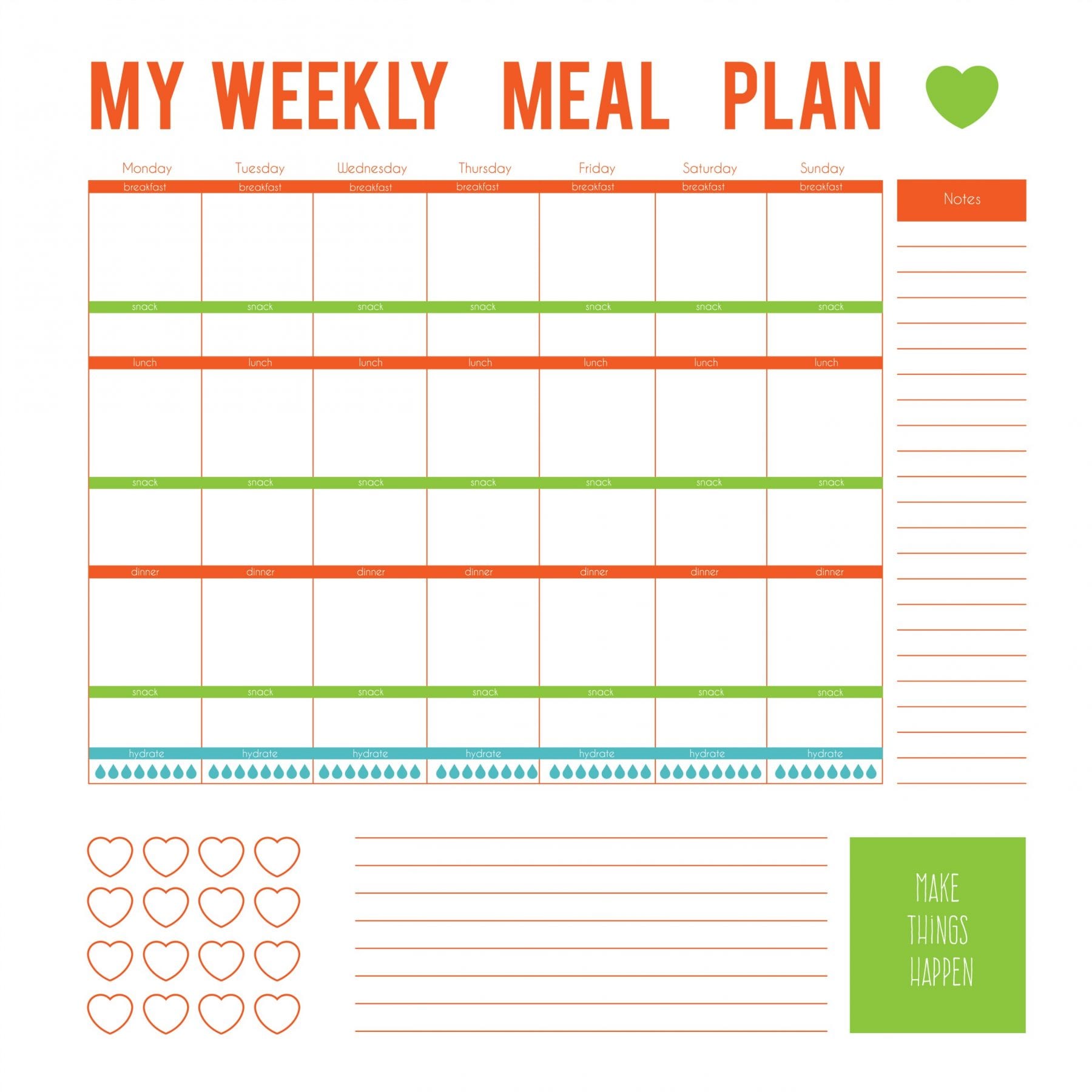 Free meal planning template - molichem