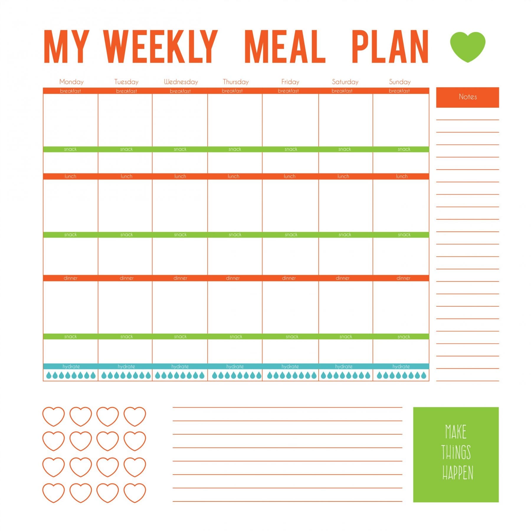 Printable Meal Plan Chart