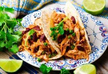 Slow Cooker Shredded Chicken Tex-Mex. selective focus
