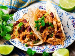 Slow Cooker Shredded Chicken Tex-Mex. selective focus