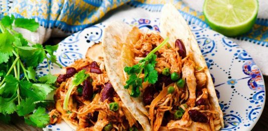 Slow Cooker Shredded Chicken Tex-Mex. selective focus
