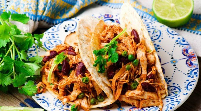 Slow Cooker Shredded Chicken Tex-Mex. selective focus