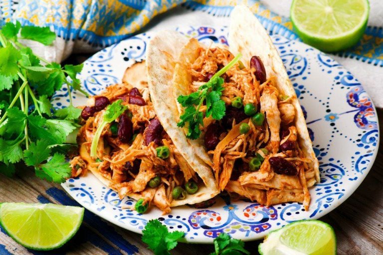 Slow Cooker Shredded Chicken Tex-Mex. selective focus