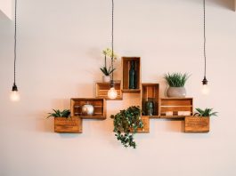 crates mounted on wall