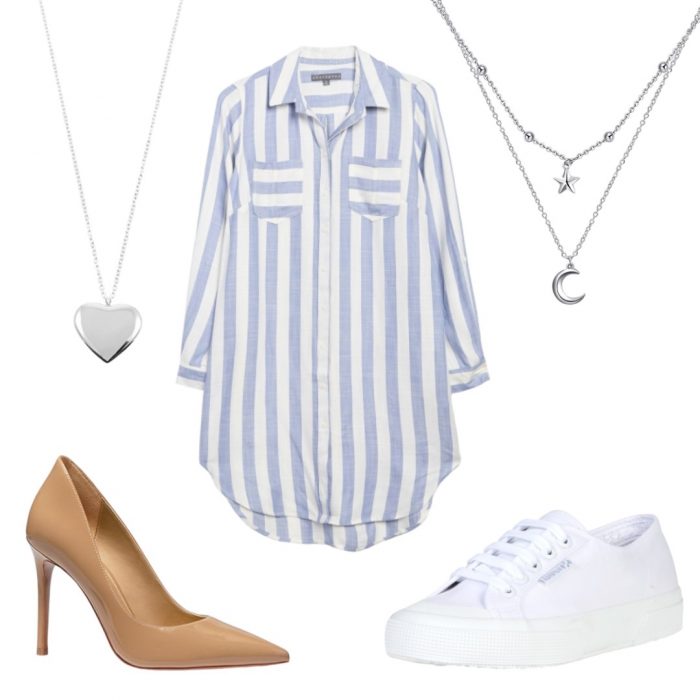 striped dress outfit
